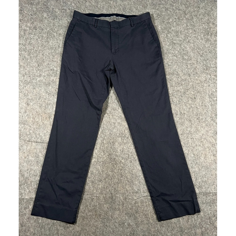 Banana Republic Women's Pants Size 32x32 Black Flat Front Slim Fit Straight Leg
